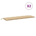 Miniatyrbillede 4 af 10: vidaXL hynder til havebænk 2 stk. 180x50x7 cm stof meleret beige