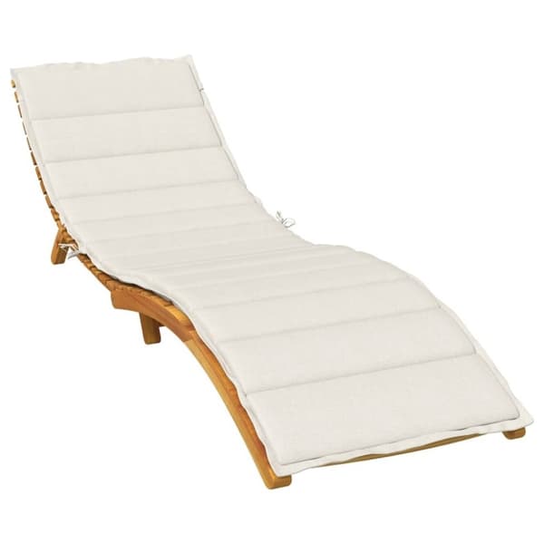 vidaXL hynde til liggestol 200x60x4 cm stof meleret cremefarvet