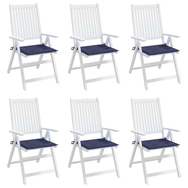 vidaXL pallehynder 6 stk. 50x50x3 cm oxfordstof marineblå