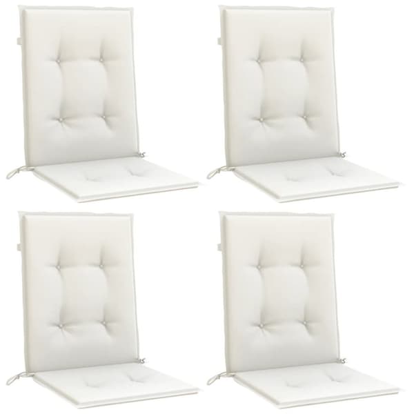 vidaXL stolehynder med lav ryg 4 stk. 100x50x4 cm stof cremefarvet