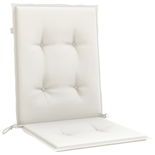 vidaXL stolehynder med lav ryg 4 stk. 100x50x4 cm stof cremefarvet
