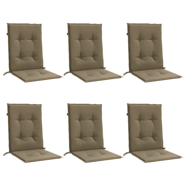 vidaXL Stolsdynor lågt ryggstöd 6 st melerad taupe 100x50x4 cm tyg