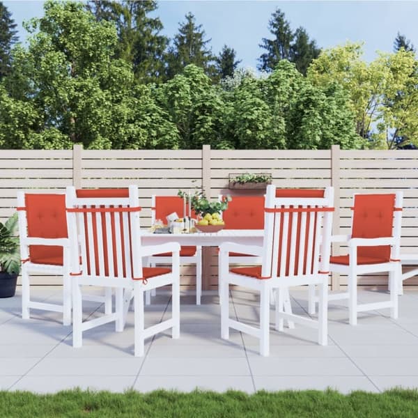 vidaXL stolehynder med lav ryg 6 stk. 100x50x4 cm stof red