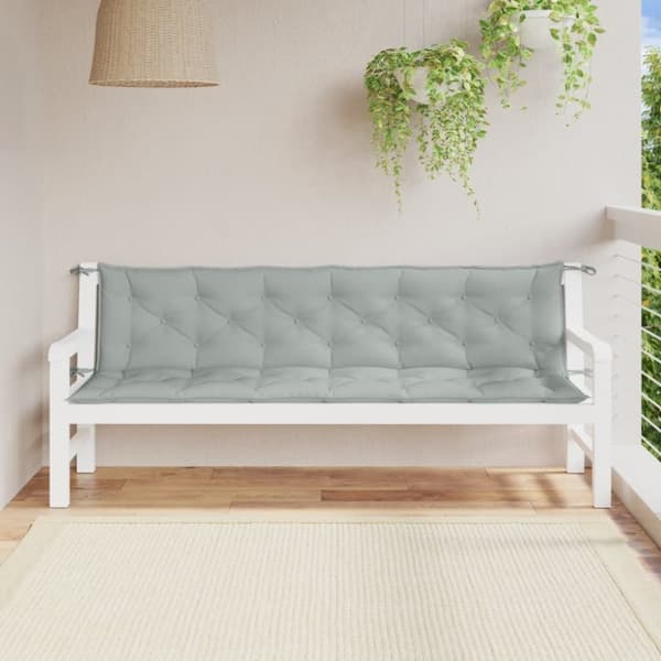 vidaXL hynder til havebænk 2 stk. 200x50x7 cm stof meleret lysegrå