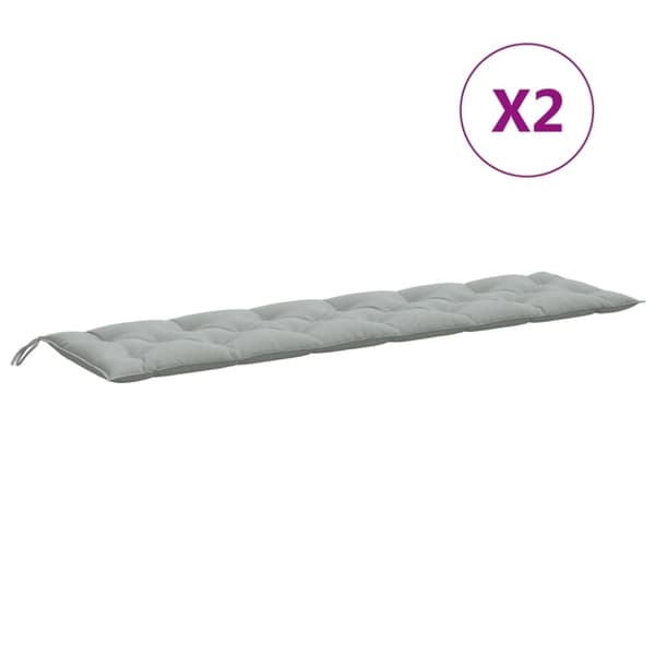 vidaXL hynder til havebænk 2 stk. 200x50x7 cm stof meleret lysegrå