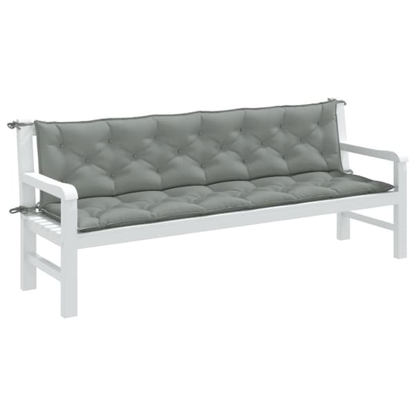 vidaXL hynder til havebænk 2 stk. 200x50x7 cm stof meleret lysegrå