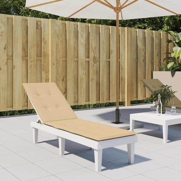 vidaXL Solsängsdyna melerad beige (75+105)x50x3 cm tyg