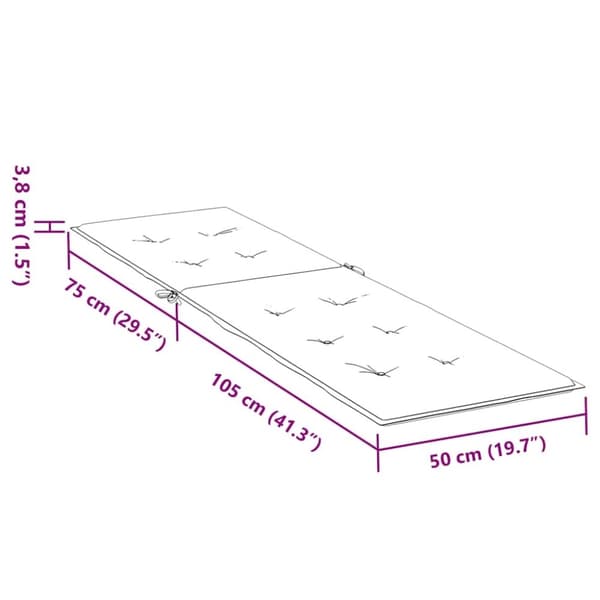 vidaXL Solsängsdyna melerad beige (75+105)x50x3 cm tyg