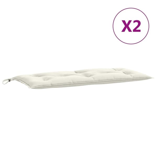 vidaXL hynder til havebænk 2 stk. 100x50x7 cm stof meleret cremefarvet