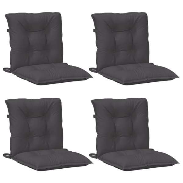 vidaXL stolehynder med lav ryg 4 stk. 100x50x7 cm stof antracitgrå