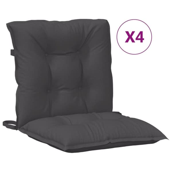 vidaXL stolehynder med lav ryg 4 stk. 100x50x7 cm stof antracitgrå