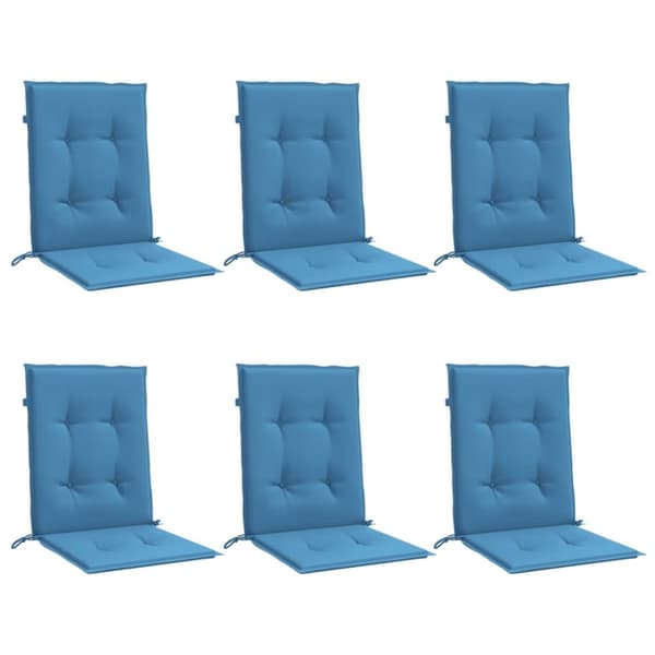vidaXL stolehynder med lav ryg 6 stk. 100x50x4 cm stof blå