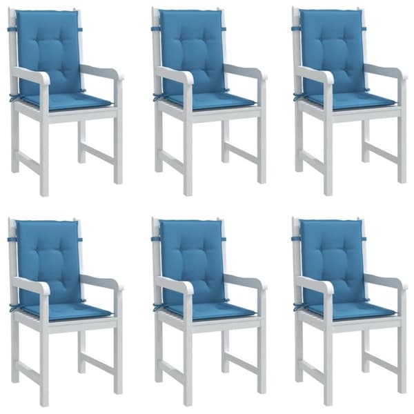 vidaXL stolehynder med lav ryg 6 stk. 100x50x4 cm stof blå