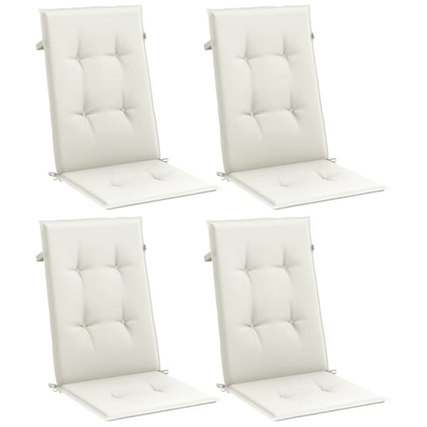 vidaXL Stolsdynor högt ryggstöd 4 st melerad gräddvit 120x50x4 cm tyg