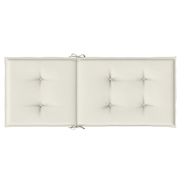 vidaXL Stolsdynor högt ryggstöd 4 st melerad gräddvit 120x50x4 cm tyg