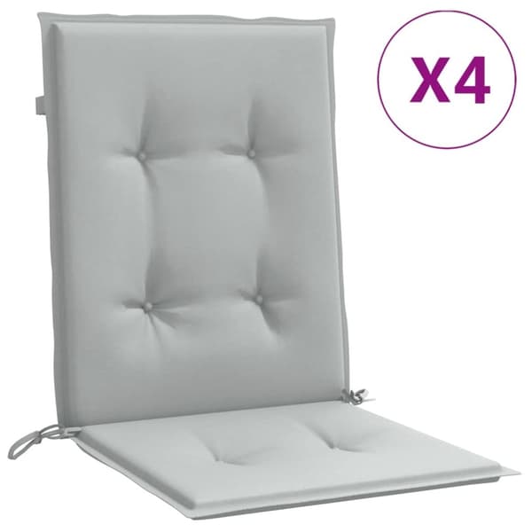 vidaXL stolehynder med lav ryg 4 stk. 100x50x4 cm stof lysegrå