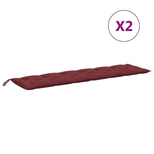 vidaXL hynder til havebænk 2 stk. 200x50x7 cm stof meleret vinrød