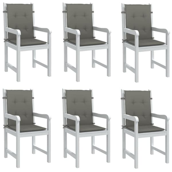 vidaXL stolehynder med lav ryg 6 stk. 100x50x4 cm stof mørkegrå