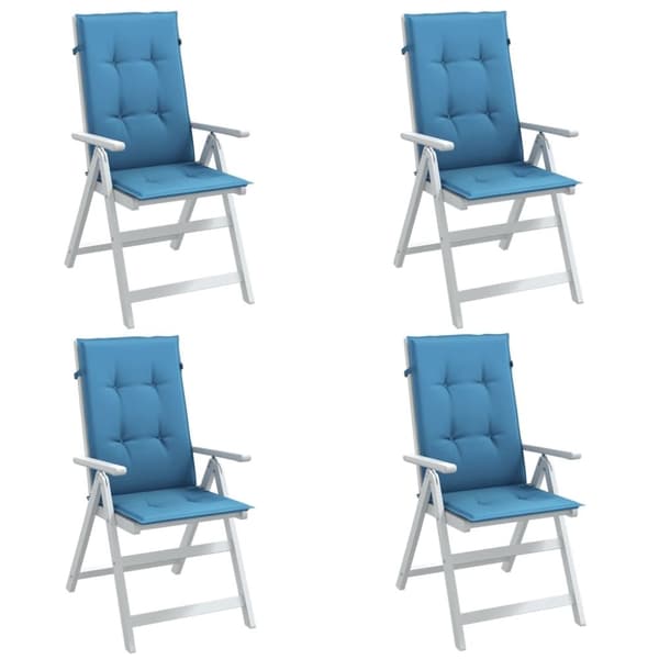 vidaXL stolehynder med høj ryg 4 stk. 120x50x4 cm stof blå