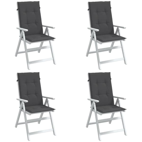 vidaXL Stolsdynor högt ryggstöd 4 st melerad antracit 120x50x4 cm tyg