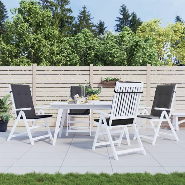 vidaXL Stolsdynor högt ryggstöd 4 st melerad antracit 120x50x4 cm tyg