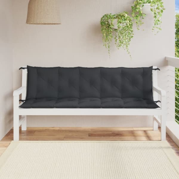 vidaXL hynder til havebænk 2 stk. 180x50x7 cm stof meleret antracitgrå