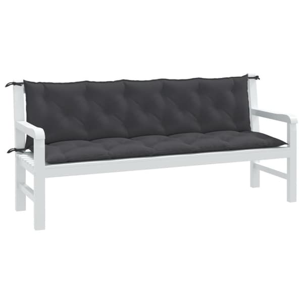 vidaXL hynder til havebænk 2 stk. 180x50x7 cm stof meleret antracitgrå