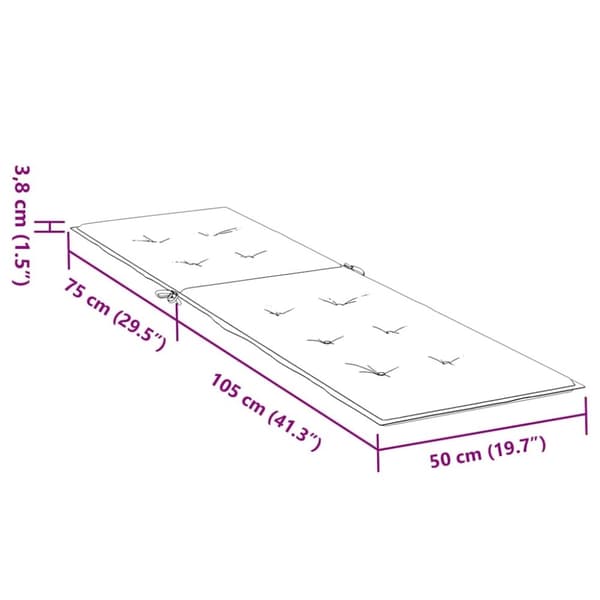 vidaXL Solsängsdyna melerad antracit (75+105)x50x3 cm tyg