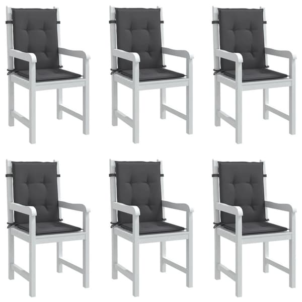 vidaXL stolehynder med lav ryg 6 stk. 100x50x4cm stof antracitgrå