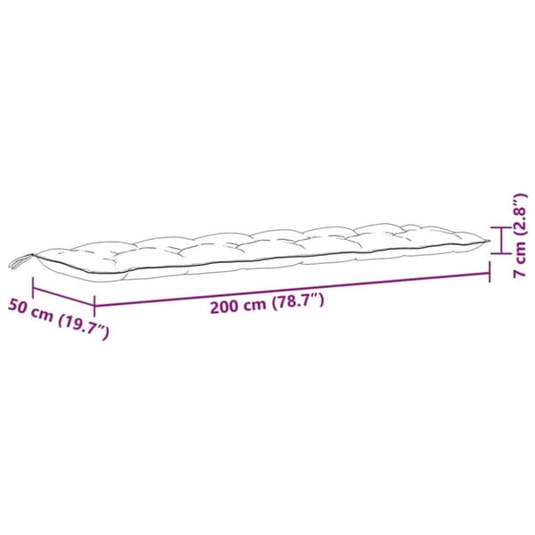 vidaXL hynder til havebænk 2 stk. 200x50x7 cm stof meleret cremefarvet