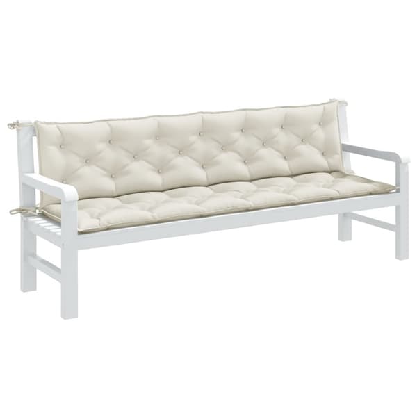 vidaXL hynder til havebænk 2 stk. 200x50x7 cm stof meleret cremefarvet