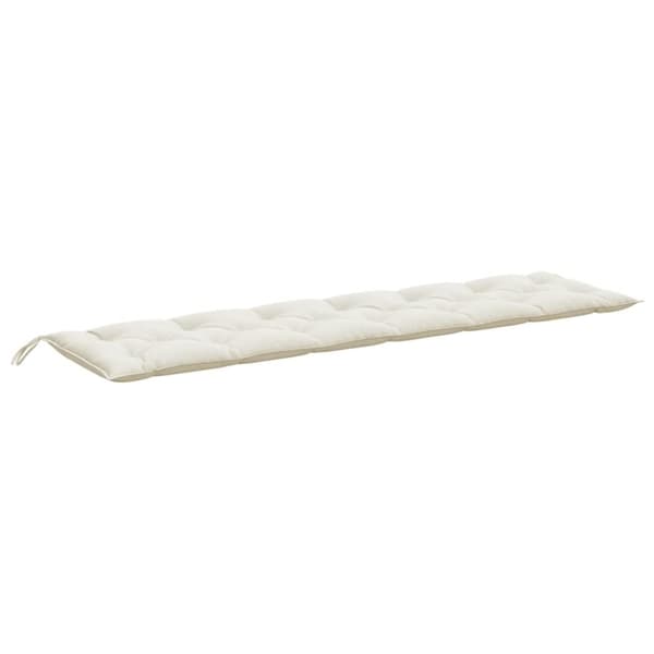 vidaXL Bänkdyna 2 st melerad gräddvit 200x50x7 cm tyg