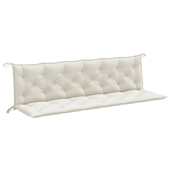 vidaXL Bänkdyna 2 st melerad gräddvit 200x50x7 cm tyg