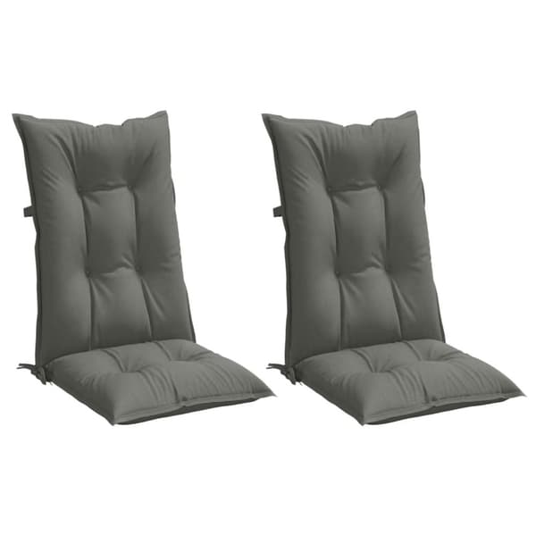 vidaXL Stolsdynor högt ryggstöd 2 st melerad mörkgrå 120x50x7 cm tyg