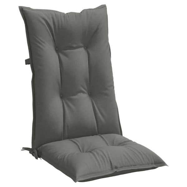 vidaXL Stolsdynor högt ryggstöd 2 st melerad mörkgrå 120x50x7 cm tyg