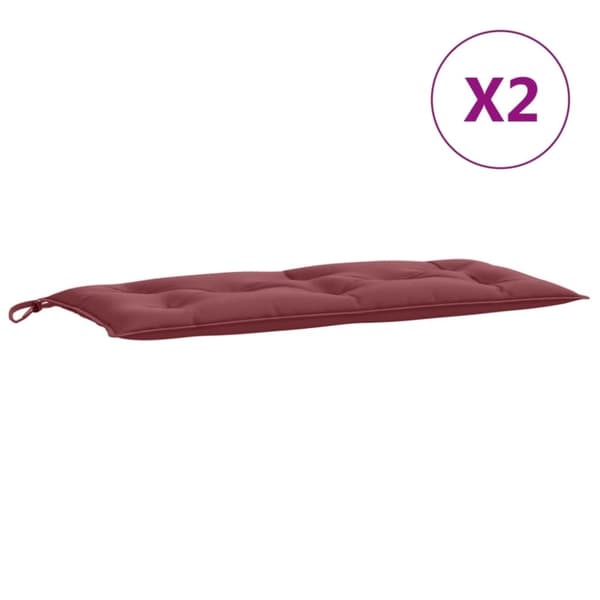vidaXL hynder til havebænk 2 stk. 100x50x7 cm stof meleret vinrød