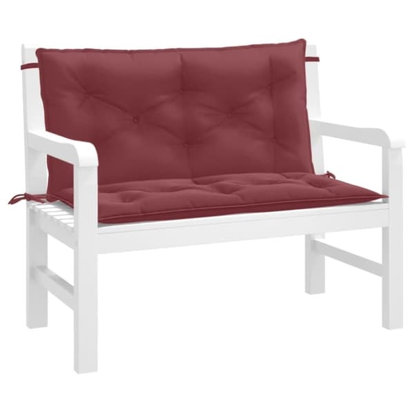 vidaXL hynder til havebænk 2 stk. 100x50x7 cm stof meleret vinrød