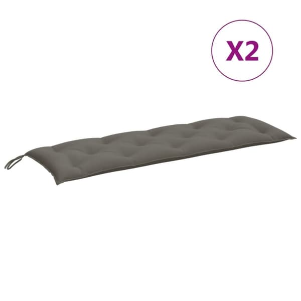 vidaXL Bänkdyna 2 st melerad mörkgrå 150x50x7 cm tyg