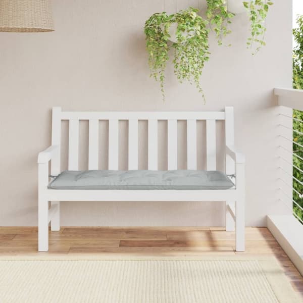 vidaXL Bänkdyna melerad ljusgrå 120x50x7 cm tyg