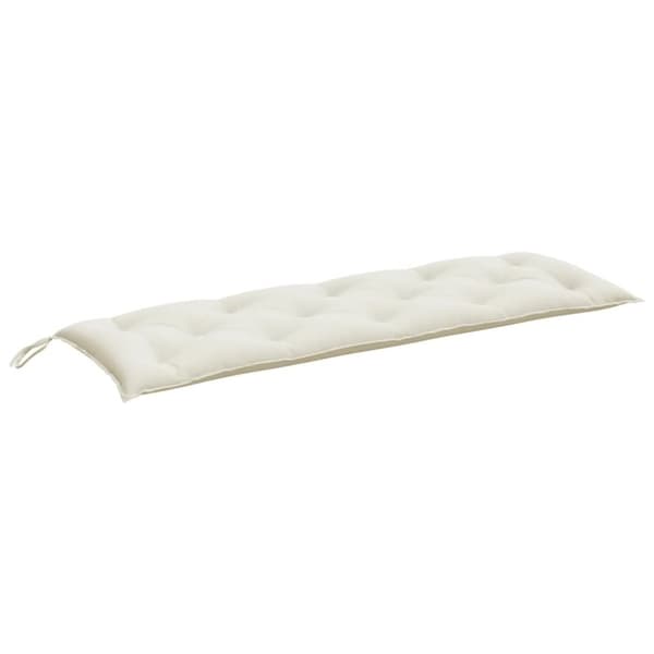 vidaXL Bänkdyna 2 st melerad gräddvit 150x50x7 cm tyg