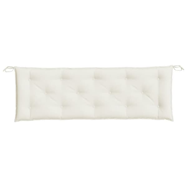 vidaXL Bänkdyna 2 st melerad gräddvit 150x50x7 cm tyg