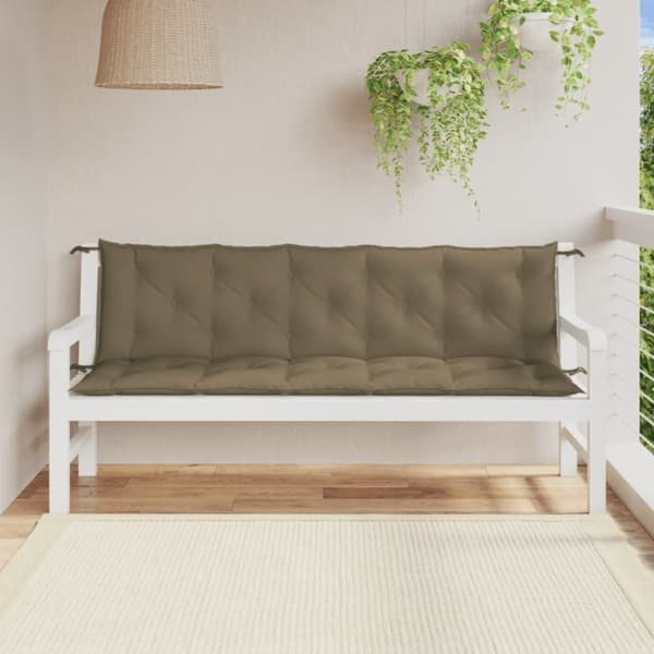 vidaXL Bänkdyna 2 st melerad taupe 180x50x7 cm tyg