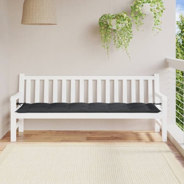 vidaXL Bänkdyna melerad antracit 200x50x7 cm tyg
