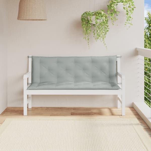 vidaXL hynder til havebænk 2 stk. 150x50x7 cm stof meleret lysegrå
