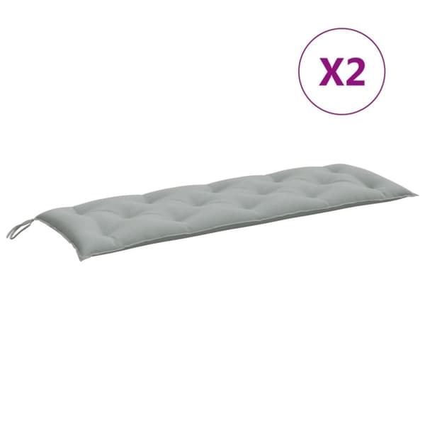 vidaXL hynder til havebænk 2 stk. 150x50x7 cm stof meleret lysegrå