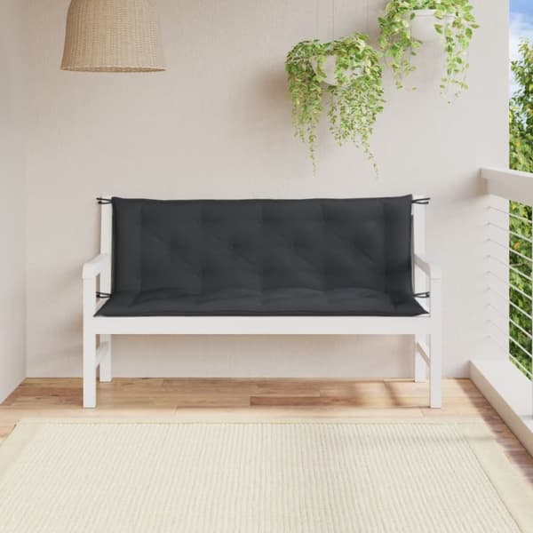 vidaXL Bänkdynor 2 st melerad antracit 150x50x7 cm tyg