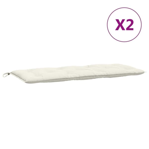 vidaXL hynder til havebænk 2 stk. 120x50x7 cm stof meleret cremefarvet