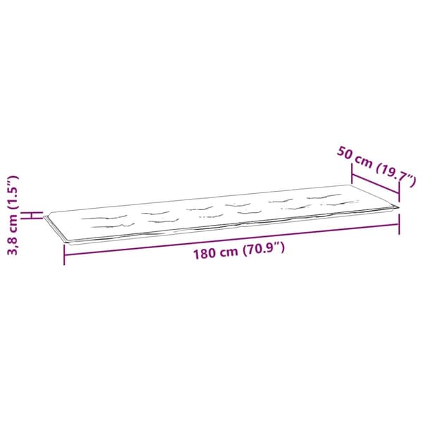 vidaXL hynde til havebænk 180x50x3 cm oxfordstof marineblå