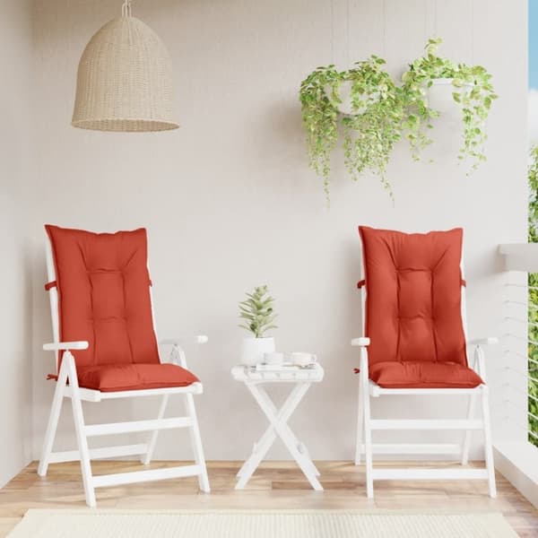 vidaXL stolehynder med høj ryg 2 stk. 120x50x7 cm stof rød