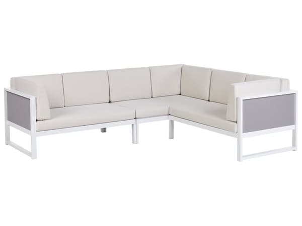 Sett med utendørs putetrekk Off-white Polyester UV-bestandig Vannavvisende Glidelås Ensfarget Hagemøbler Tilbehør Uteputer